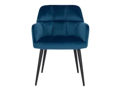Conjunto de 6 sillas acolchadas Con reposabrazos - Terciopelo y metal negro. Azul. PEGA