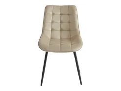 Conjunto de 2 sillas acolchadas - Terciopelo y metal negro - Beige - OLLUA