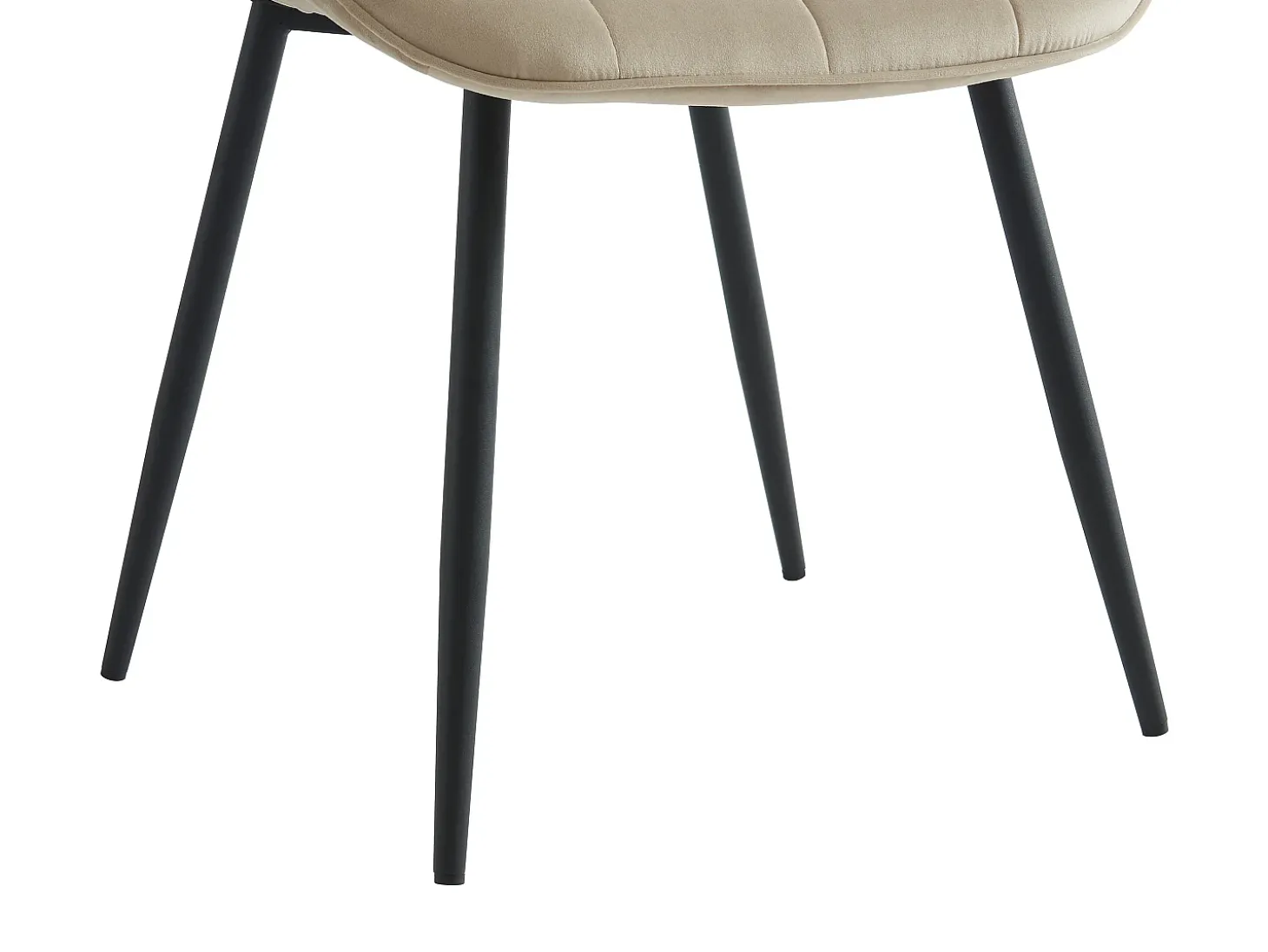Conjunto de 2 sillas acolchadas - Terciopelo y metal negro - Beige - OLLUA
