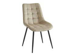 Conjunto de 2 sillas acolchadas - Terciopelo y metal negro - Beige - OLLUA