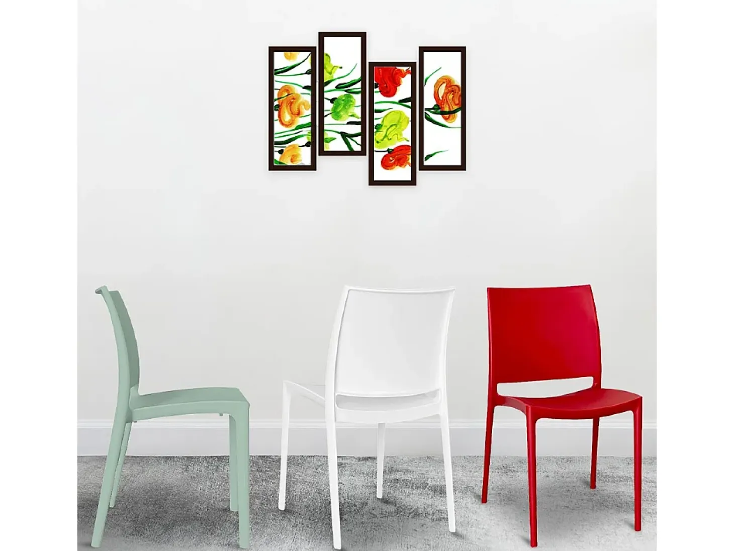 Conjunto de 6 sillas Altea en polipropileno amarillo azul claro gris tórtola verde blanco rojo