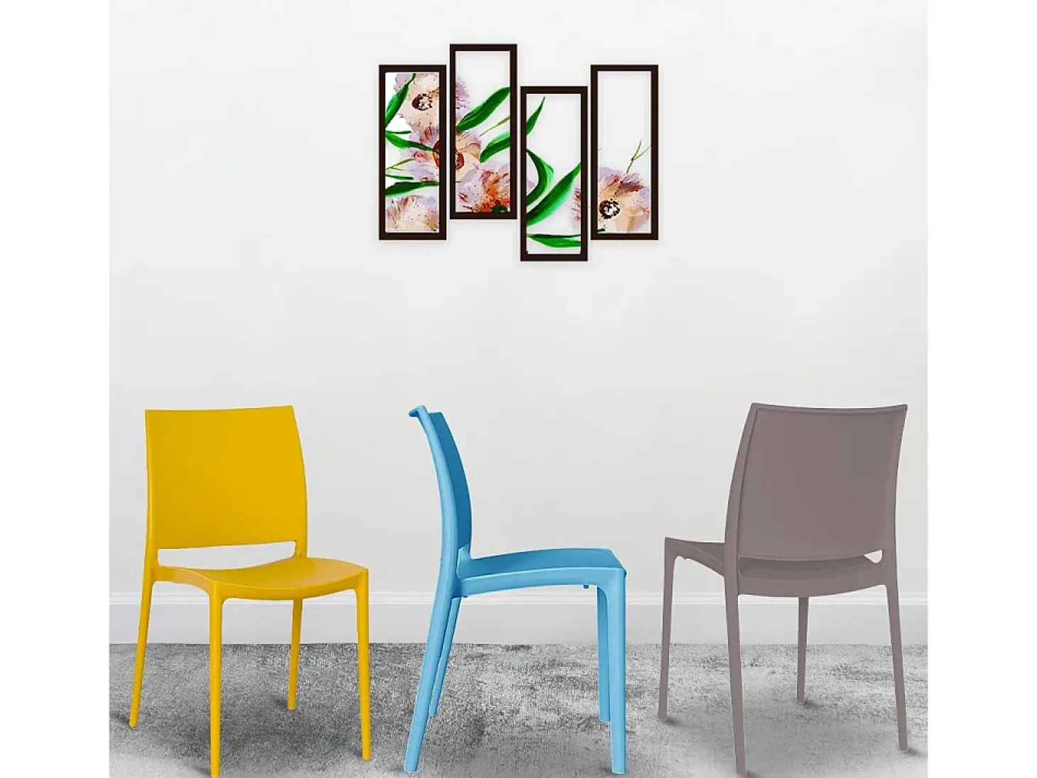 Conjunto de 6 sillas Altea en polipropileno amarillo azul claro gris tórtola verde blanco rojo