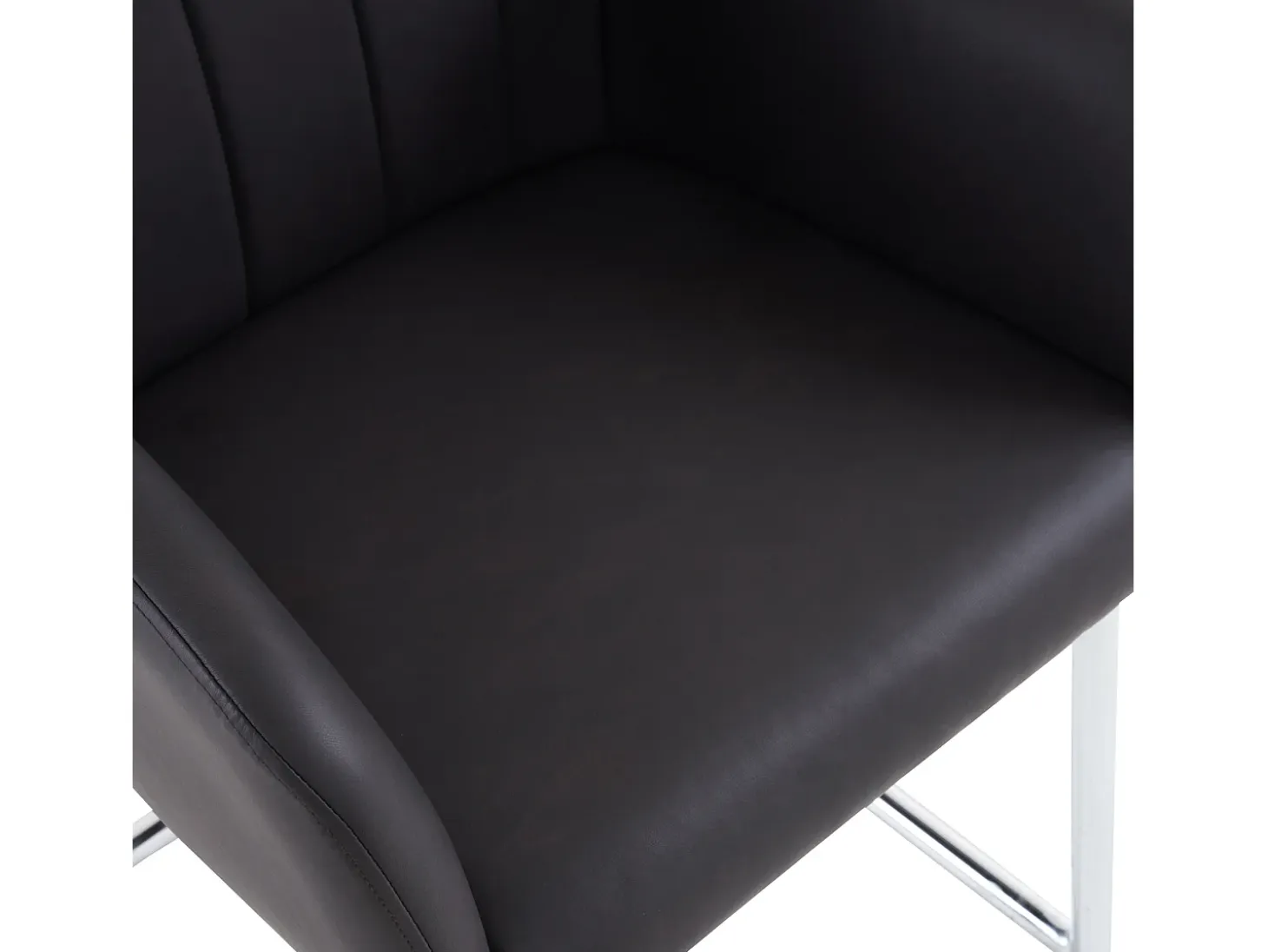 Conjunto de 2 sillas cantilever, en PU negro