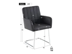 Conjunto de 2 sillas cantilever, en PU negro