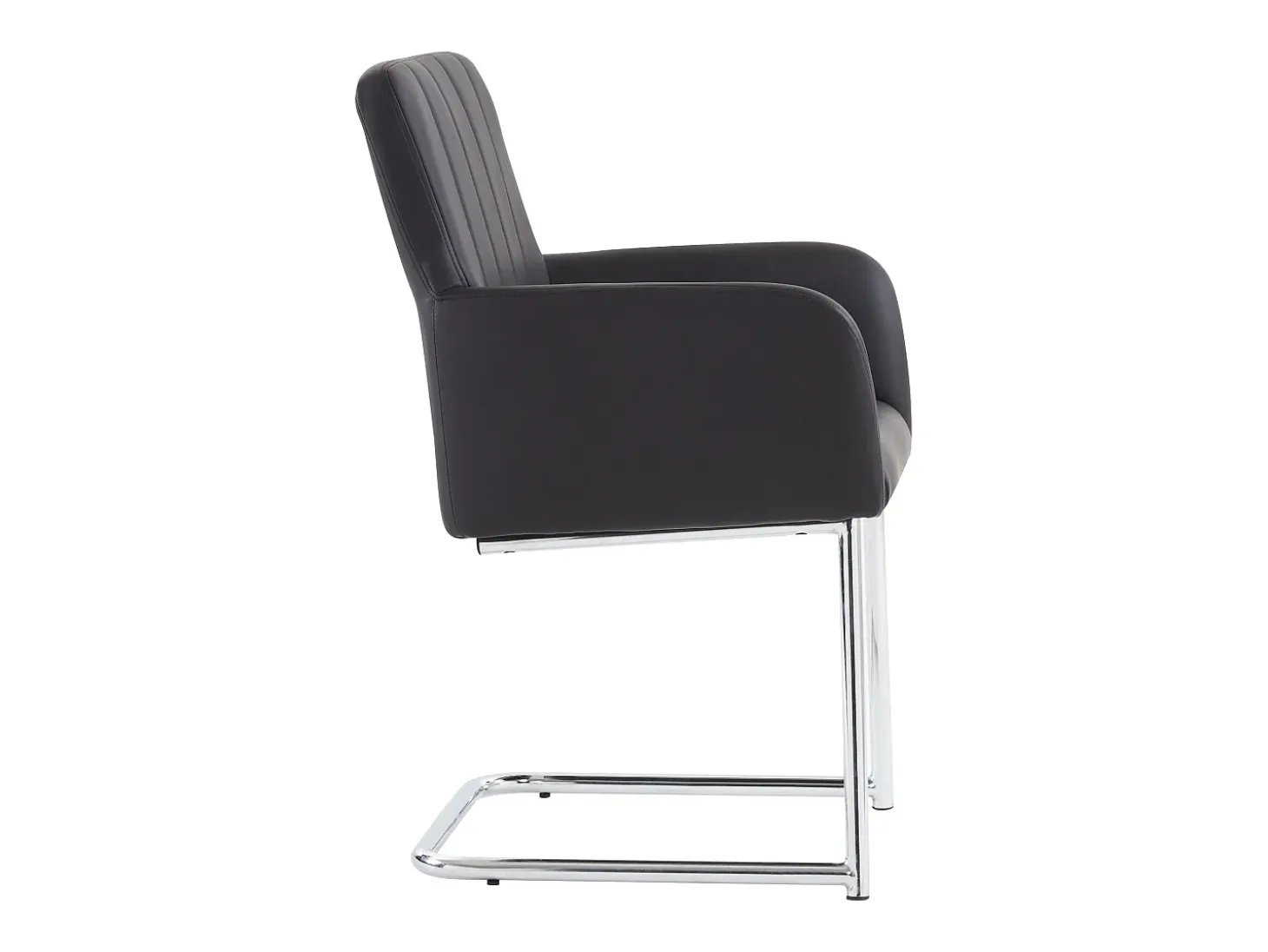 Conjunto de 2 sillas cantilever, en PU negro