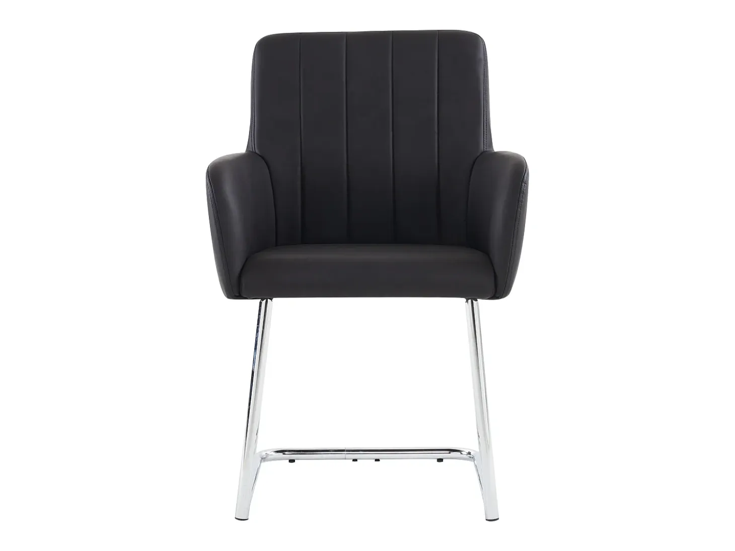 Conjunto de 2 sillas cantilever, en PU negro