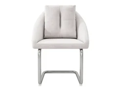 Conjunto de 2 sillas cantilever con cojín, en terciopelo beige