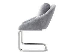 Conjunto de 6 sillas con cojines - Patas metálicas curvadas - Terciopelo gris
