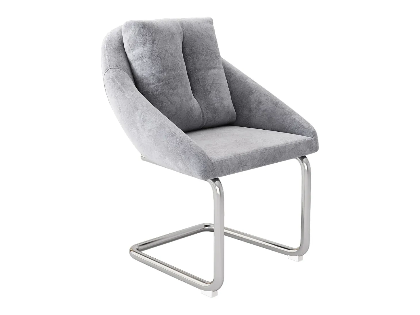 Conjunto de 6 sillas con cojines - Patas metálicas curvadas - Terciopelo gris