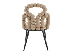 Conjunto de 2 sillas con patas de metal negro - Terciopelo camel