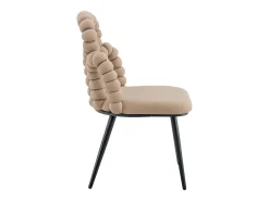 Conjunto de 2 sillas con patas de metal negro - Terciopelo camel