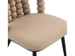 Conjunto de 2 sillas con patas de metal negro - Terciopelo camel