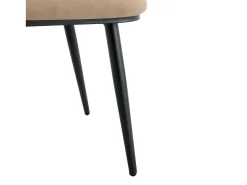 Conjunto de 2 sillas con patas de metal negro - Terciopelo camel