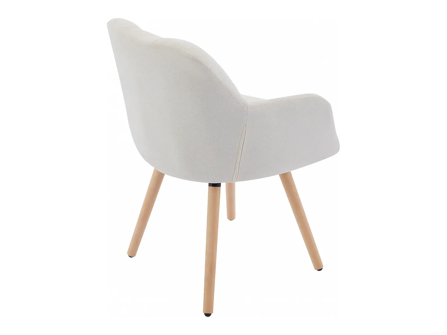 Conjunto de 2 sillas con reposabrazos - Tela y madera de haya - Beige - PEGA