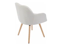 Conjunto de 6 sillas con reposabrazos - Tela y madera de haya - Beige - PEGA