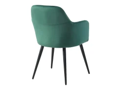 Conjunto de 2 sillas Con reposabrazos - Terciopelo y metal negro - Verde - ELEANA
