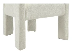 Conjunto de 2 sillas con reposabrazos de tela bouclé y metal - Blanco - SOFANA