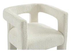 Conjunto de 2 sillas con reposabrazos de tela bouclé y metal - Blanco - SOFANA