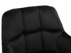 Conjunto de 6 sillas con reposabrazos de terciopelo y metal dorado - Negro - PEGA