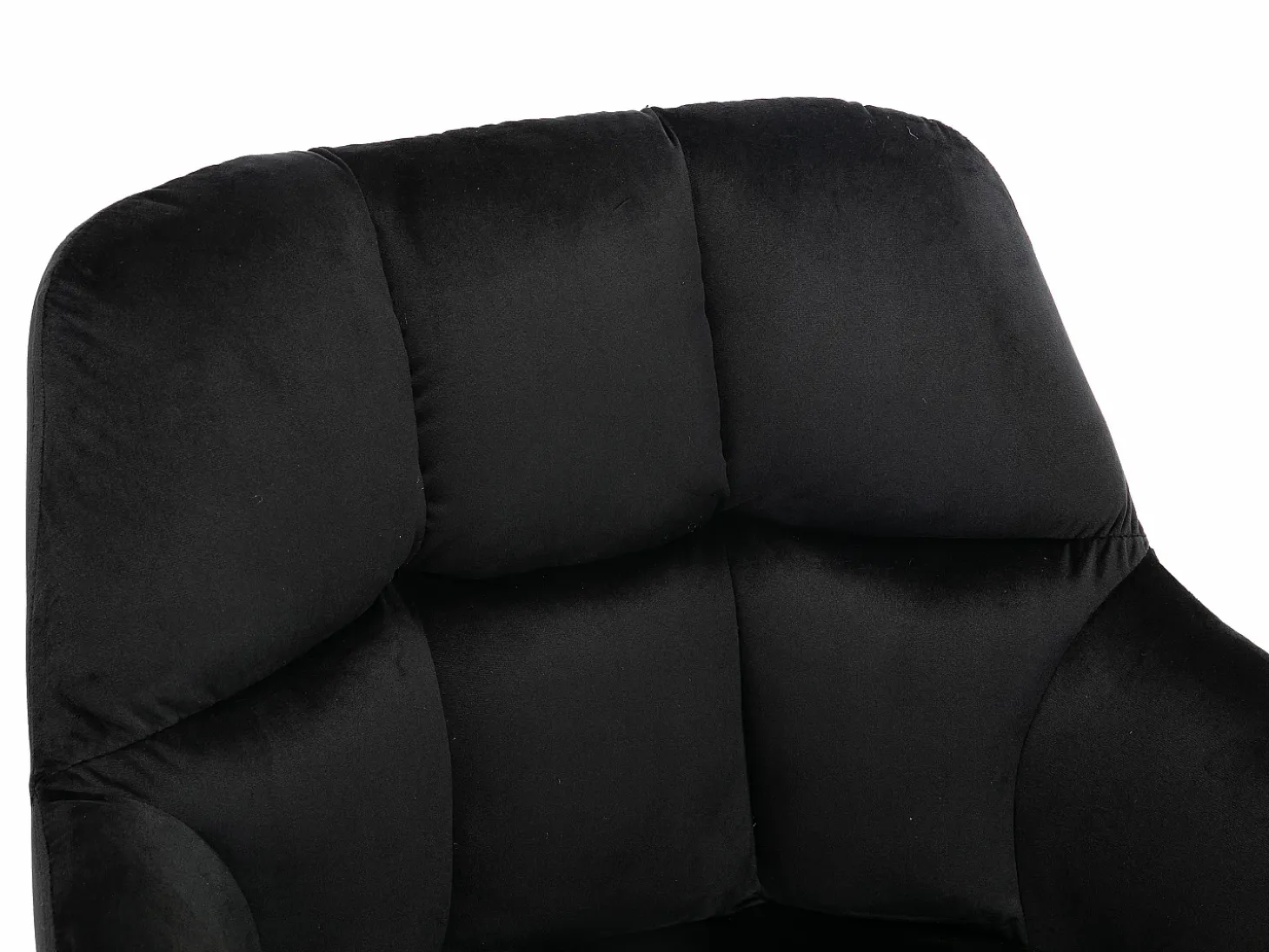 Conjunto de 6 sillas con reposabrazos de terciopelo y metal dorado - Negro - PEGA
