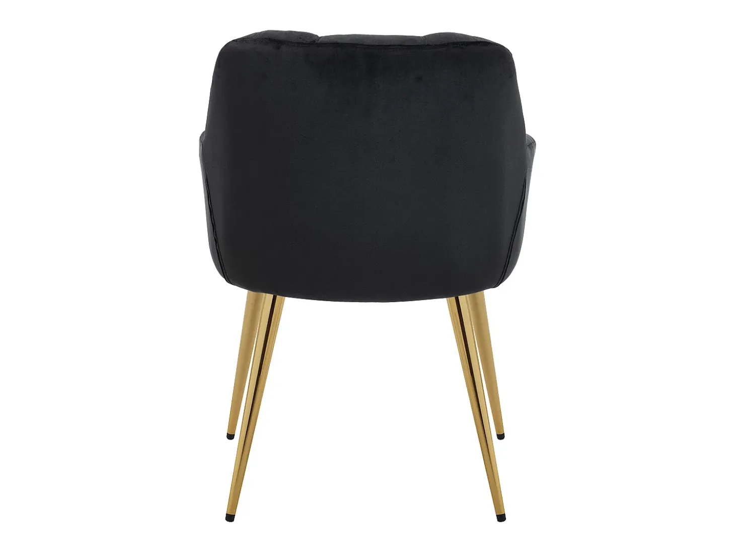 Conjunto de 6 sillas con reposabrazos de terciopelo y metal dorado - Negro - PEGA