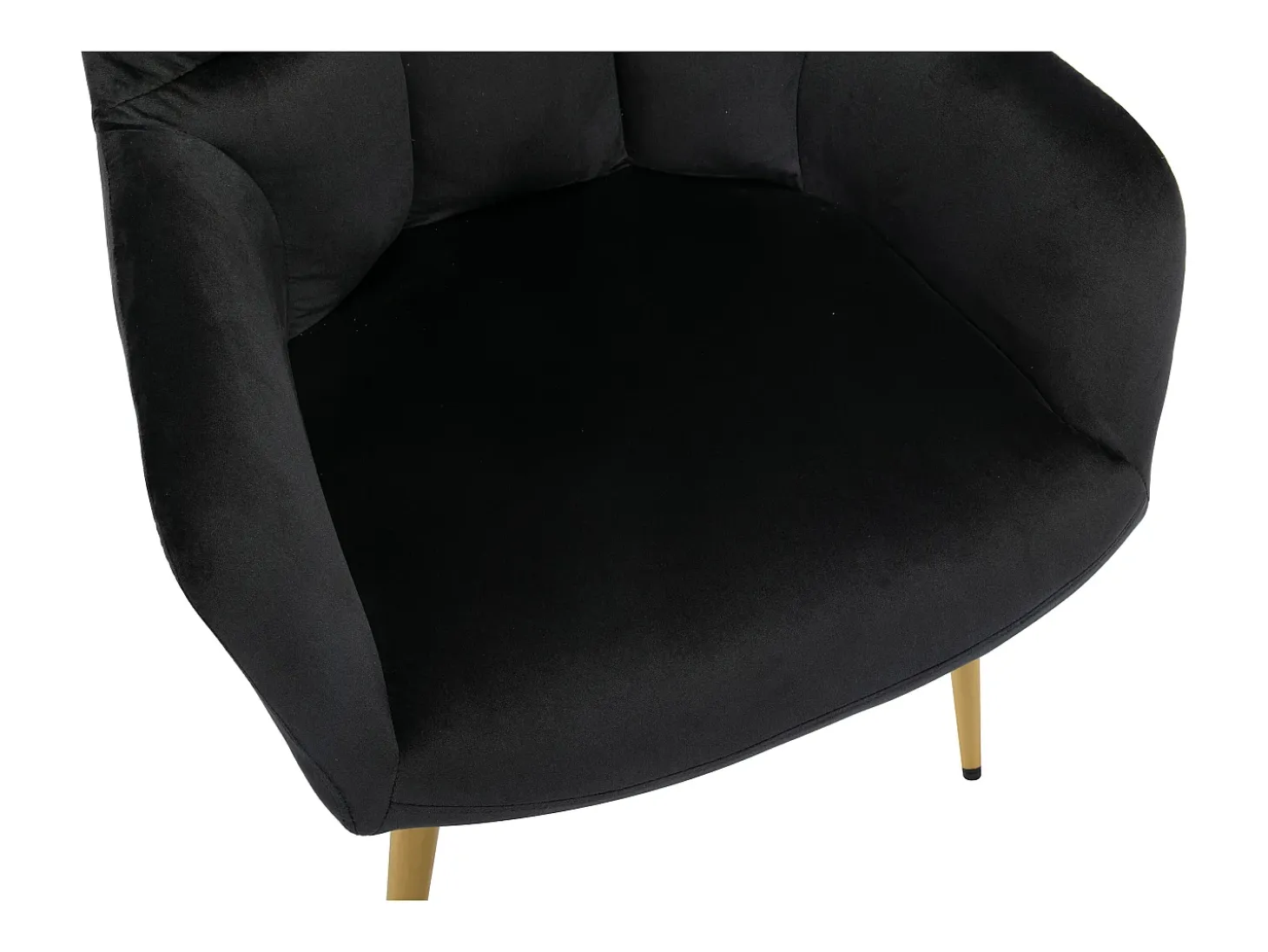 Conjunto de 6 sillas con reposabrazos de terciopelo y metal dorado - Negro - PEGA