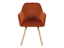 Conjunto de 2 sillas con reposabrazos de terciopelo y metal efecto madera - Terracota - ELEANA