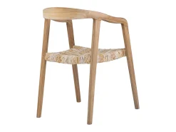 Conjunto de 6 sillas con reposabrazos de teca - Natural claro - JUNARIA
