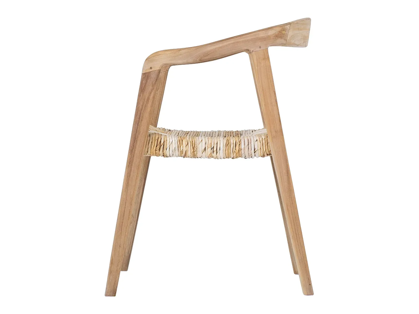 Conjunto de 6 sillas con reposabrazos de teca - Natural claro - JUNARIA