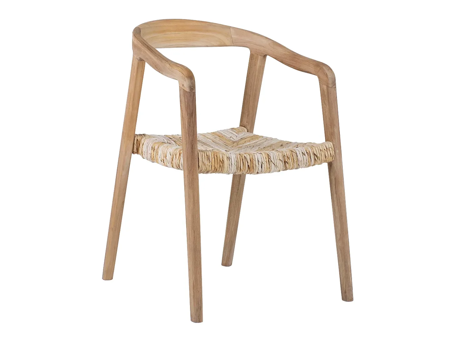 Conjunto de 6 sillas con reposabrazos de teca - Natural claro - JUNARIA