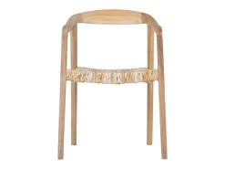 Conjunto de 6 sillas con reposabrazos de teca - Natural claro - JUNARIA