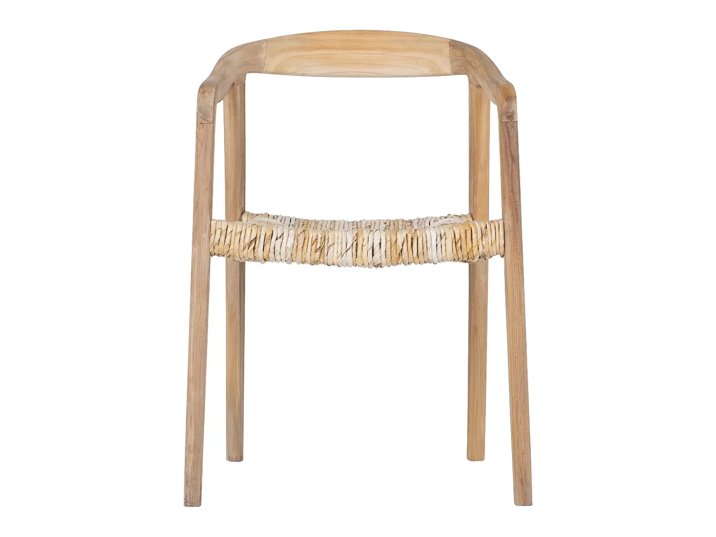 Conjunto de 6 sillas con reposabrazos de teca - Natural claro - JUNARIA