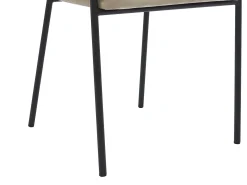 Conjunto de 6 sillas con reposabrazos de terciopelo y metal negro - Gris - ORDIDA