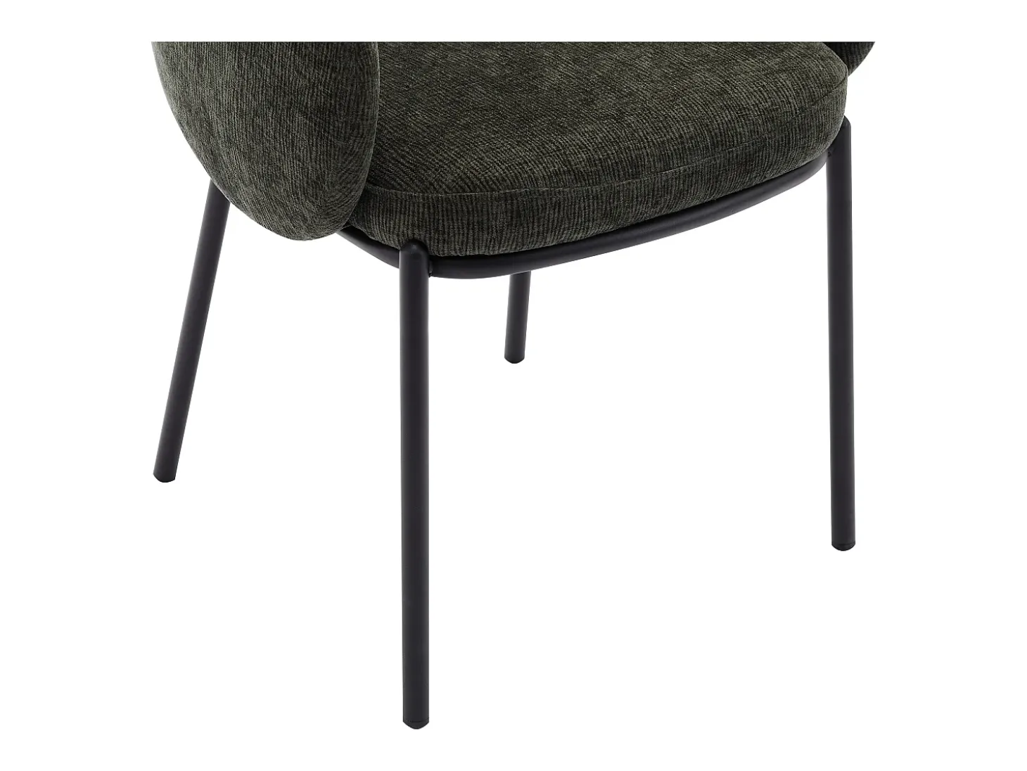 Conjunto de 2 sillas con reposabrazos en tejido texturizado y metal negro - Verde - ACACILIO