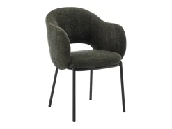 Conjunto de 2 sillas con reposabrazos en tejido texturizado y metal negro - Verde - ACACILIO