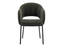Conjunto de 2 sillas con reposabrazos en tejido texturizado y metal negro - Verde - ACACILIO