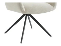 Conjunto de 2 sillas con reposabrazos de tela y metal negro - Beige - KARDESA de Maison Céphy