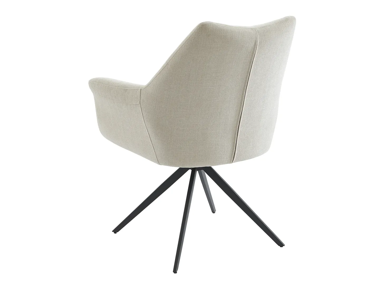 Conjunto de 2 sillas con reposabrazos de tela y metal negro - Beige - KARDESA de Maison Céphy