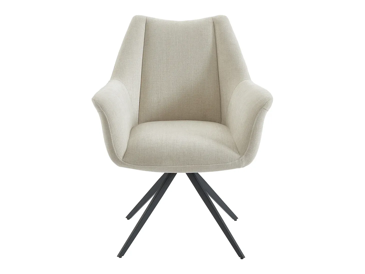 Conjunto de 2 sillas con reposabrazos de tela y metal negro - Beige - KARDESA de Maison Céphy