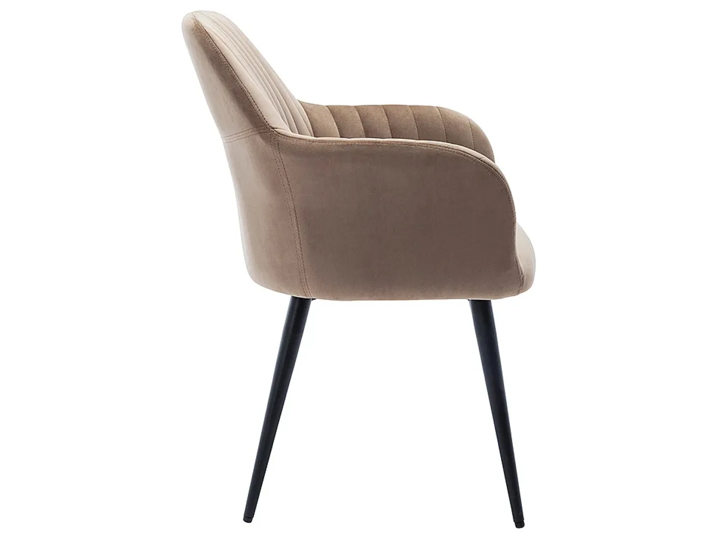 Conjunto de 6 sillas Con reposabrazos de terciopelo y metal negro - Beige - ELEANA