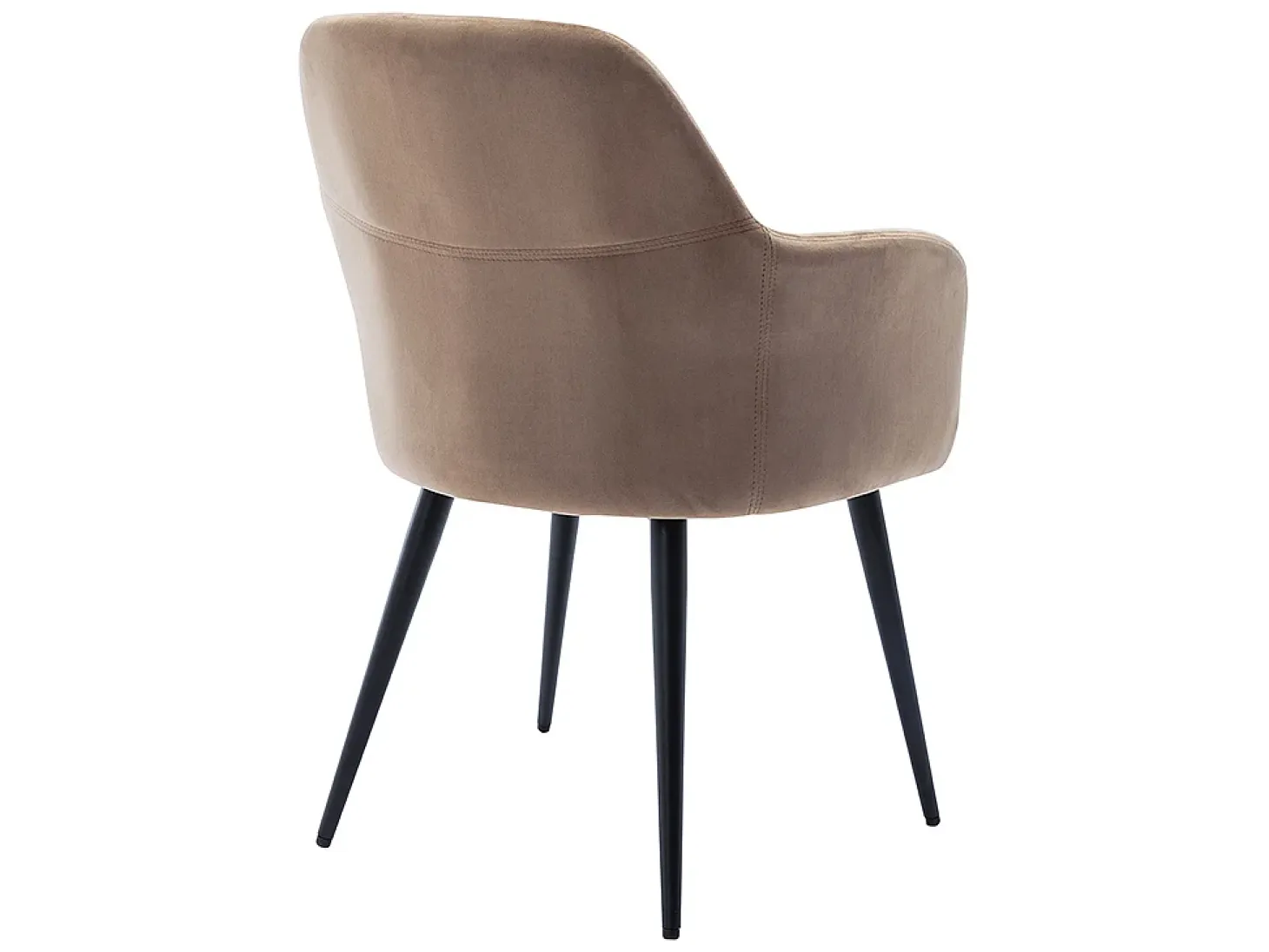 Conjunto de 6 sillas Con reposabrazos de terciopelo y metal negro - Beige - ELEANA