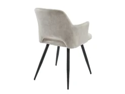 Conjunto de 6 sillas con reposabrazos en tela y metal negro - Beige - KADIJA
