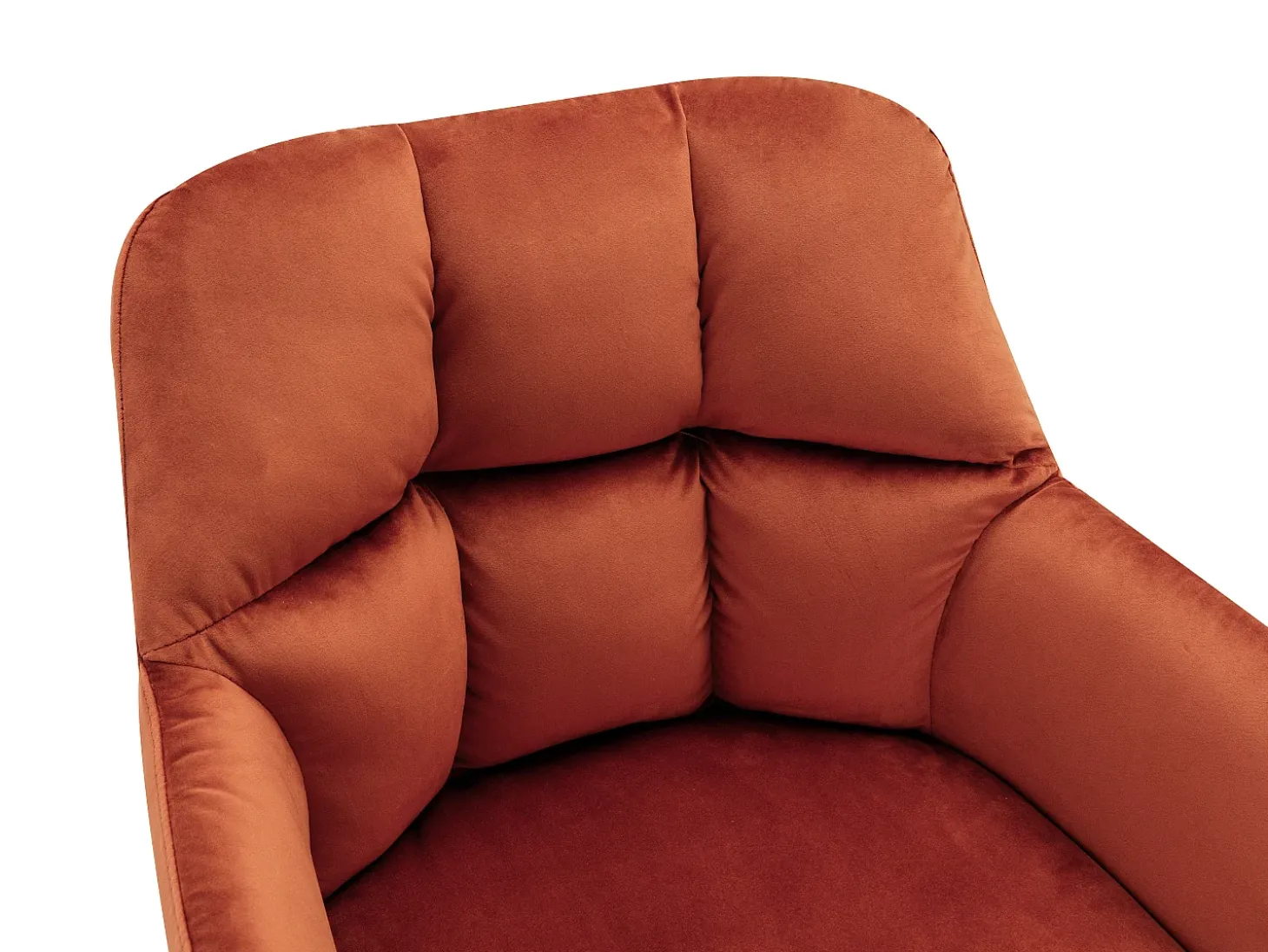 Conjunto de 6 sillas con reposabrazos de terciopelo y metal - Terracota - PEGA
