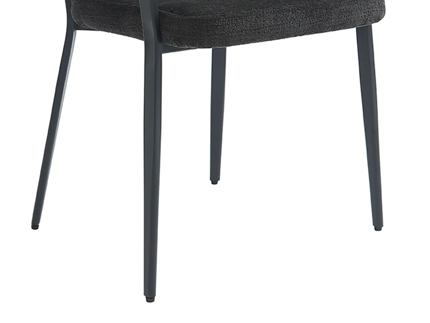 Conjunto de 2 sillas con reposabrazos de tela y metal - Negro - AVRELA