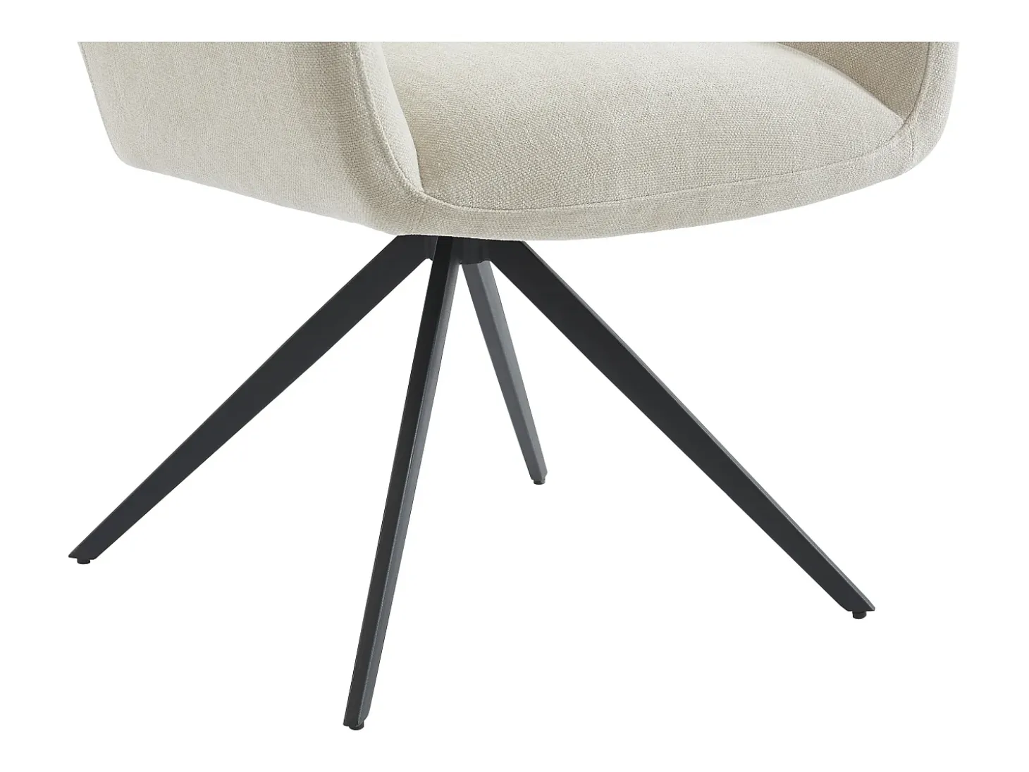 Conjunto de 6 sillas con reposabrazos de tela y metal negro - Beige - KARDESA de Maison Céphy