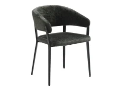 Conjunto de 2 sillas con reposabrazos de tela y metal negro - Verde - AVRELA