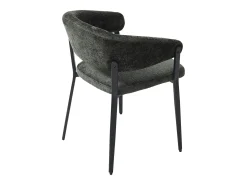 Conjunto de 2 sillas con reposabrazos de tela y metal negro - Verde - AVRELA