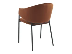 Conjunto de 2 sillas con reposabrazos de terciopelo y metal negro - Terracota - ORDIDA
