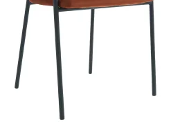 Conjunto de 2 sillas con reposabrazos de terciopelo y metal negro - Terracota - ORDIDA