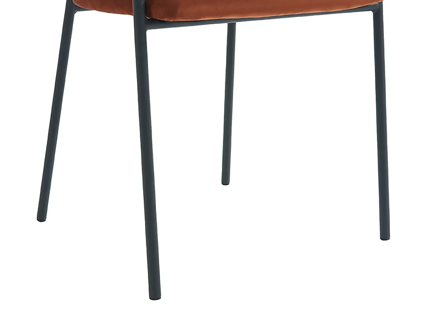 Conjunto de 2 sillas con reposabrazos de terciopelo y metal negro - Terracota - ORDIDA
